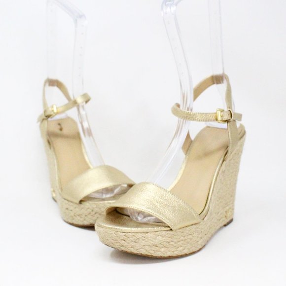 MICHAEL KORS #35659 Gold Wedges Heels (US 8.5 EU 38.5) - Picture 1 of 10